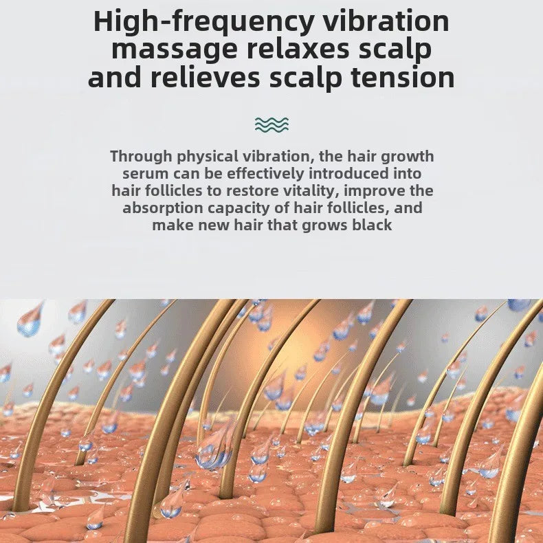 EMS Laser Vibration Scalp Massage Comb Light Therapy Head Stress Relif Massage Comb Anti Hair Loss Anion Spray Hair Growth Brush