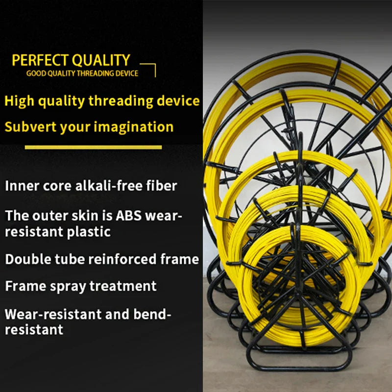4/5/7mm Wire Cable Running Puller Rod Set Cable Pulling Tool with Stand for Electrical Wiring Construction Wire Threader