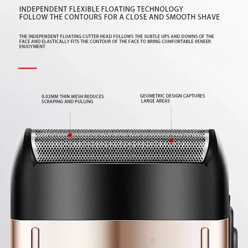 Kemei powerful rechargeable shaver for men foil electric shaver beard hair shaving head bald electric razor with extra mesh