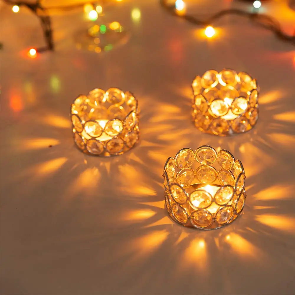 1/6pcs Candlesticks Crystal Tea Light Table Decoration Gift Box Candles Holder for wedding Valentine's Day Home Decor Tea Candle