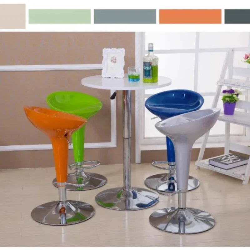 Adjustable Height Swivel Bar Stool Counter Chair PU Leather Backrest Footrest Modern Minimalist Kitchen High Stool