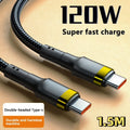 120W Fast Charger PD Quick Charging High Quality USB C TO USB Type C Cable For iPhone Xiaomi 15 Plus Pro Max Samsung S24