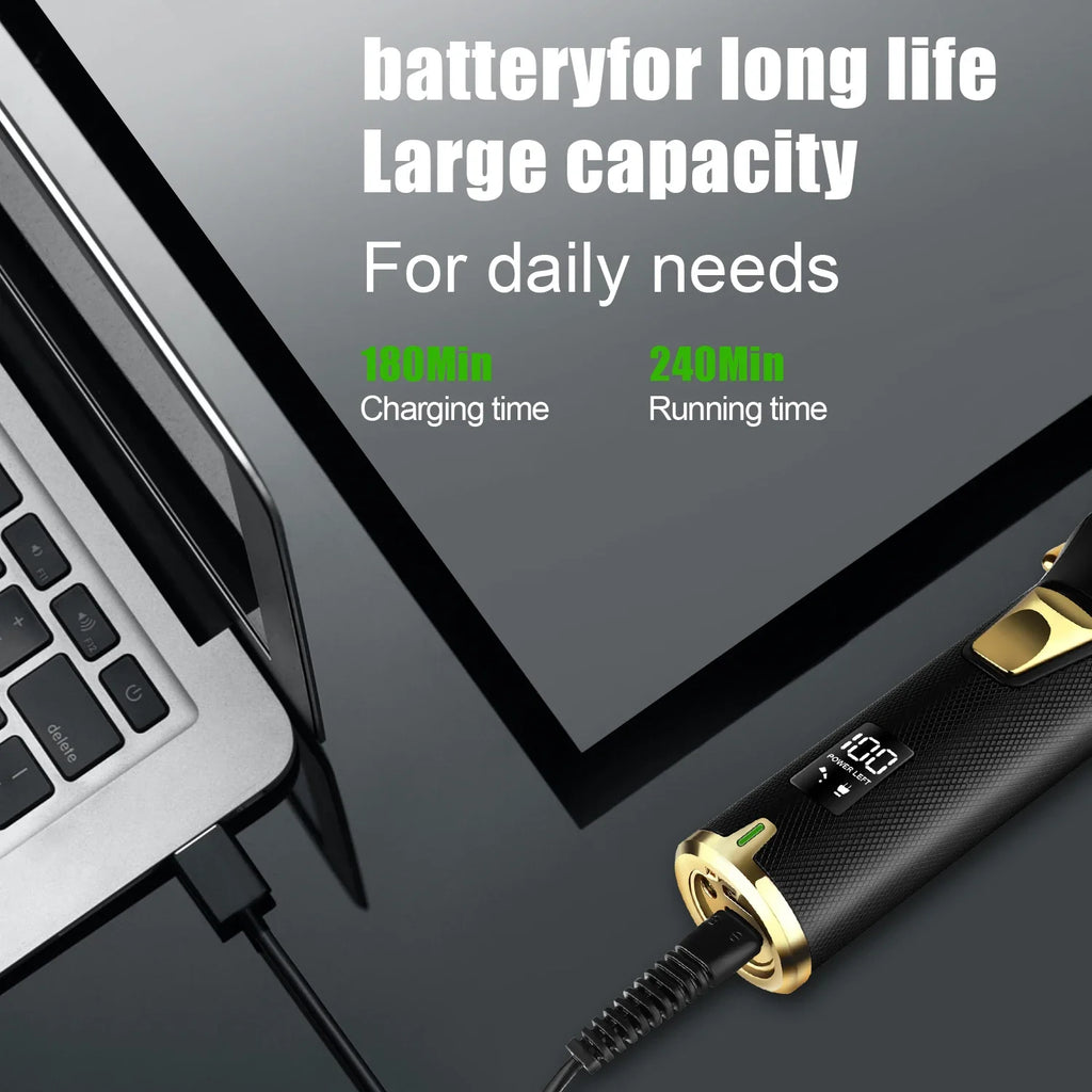 hiena Kemei Hair Trimmer Hair Clipper Professional Barber Trimmer Electric Shaver Hair Cutting Machine Rechargeable Trimmer Men