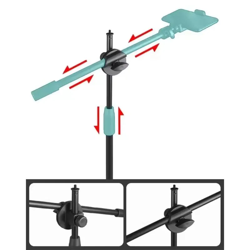Tabletop Overhead Tripod Stand with Ring Light Mobile Phone Holder And Boom Arm for Nail Art Photography Table Shooting Tripods