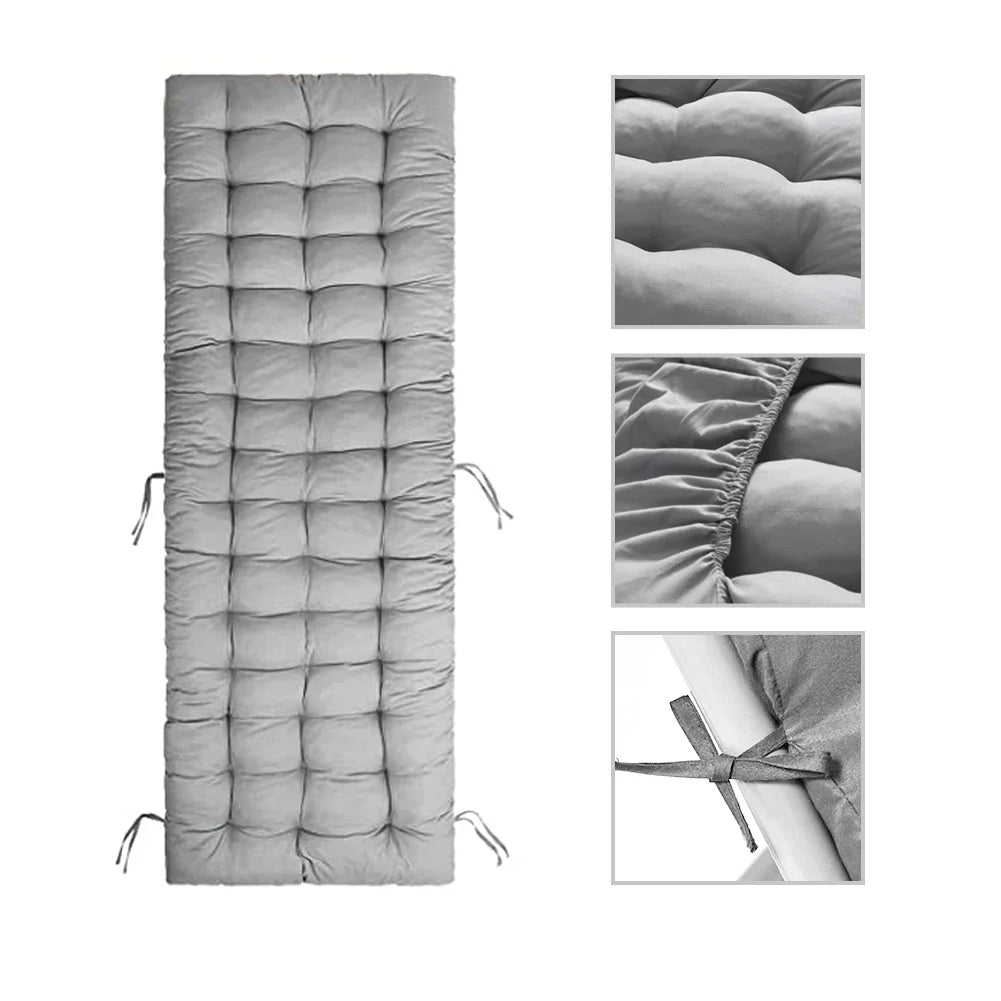 Sun Lounger Cushions Polyester Fiber Patio Chaise Lounge Cushions Pad  Indoor Outdoor Lounge Chair Cushion for Travel Holiday