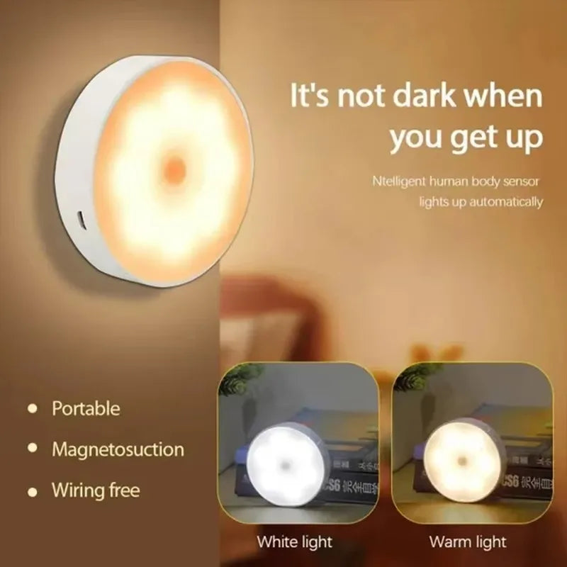 Motion Sensor Light Led USB Night Lights Rechargeable Lamp for Home Bedroom Staircase Hallway Wardrobe Cupboard Led Lighting