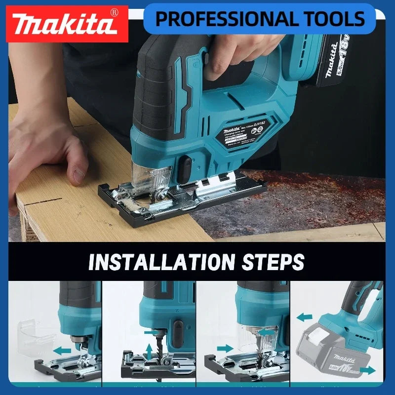 Makita DJV182Z Cordless 18V Lithium Battery Rechargeable Electric Jig Saw Curve Saw Woodworking Cutting Multifunction Saw