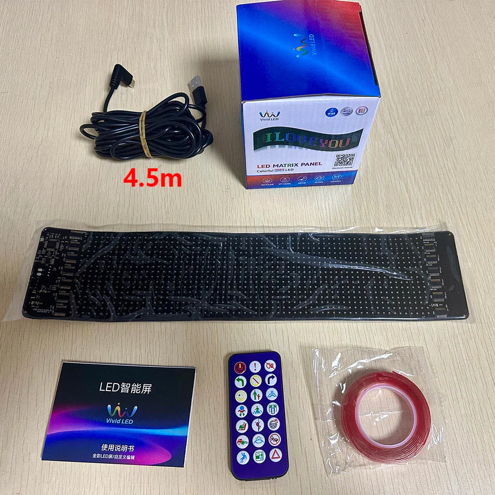 Devil Eye LED Matrix Pixel Panel Display Screen Flexible RGB Car Graffiti Scrolling Text Animation Shop Reminder Light Bluetooth