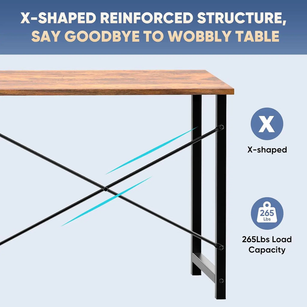 32-inch Modern Computer Desk with X-Brace Support, Waterproof MDF Top, 265lb Capacity for Home Office Study
