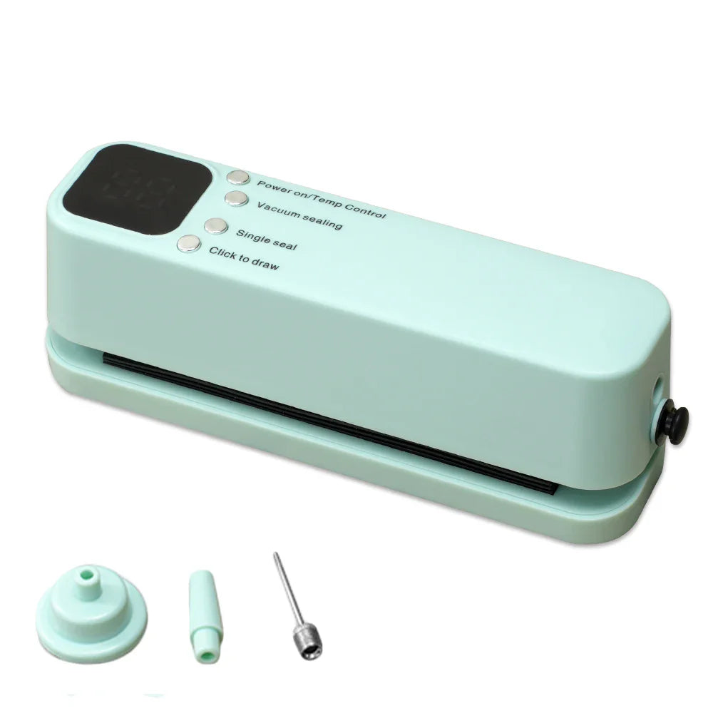 Food Vacuum Sealer USB Rechargeable Package Plastic Bag Mini Heat Sealer Portable Wireless Automatic Food Vacuum Sealing Machine