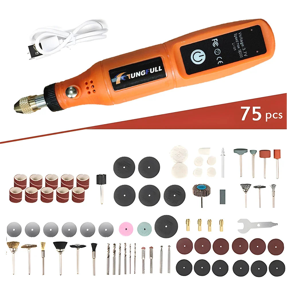 3.7V Mini Cordless Rotary Tools Electric Drill Woodworking Electric Engraving Pen for Jade Jewelry Wood Carving Nail Art
