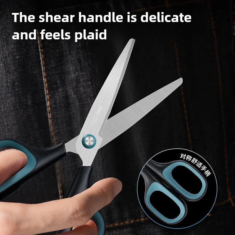 1PC Deli Anti Stick Anti Rust Scissors Office And Home Scissors Stainless Steel Tailoring Scissors Solid And Durable Alloy