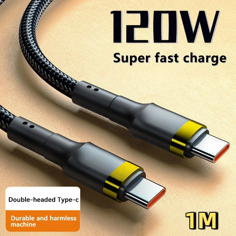 120W Fast Charger PD Quick Charging High Quality USB C TO USB Type C Cable For iPhone Xiaomi 15 Plus Pro Max Samsung S24