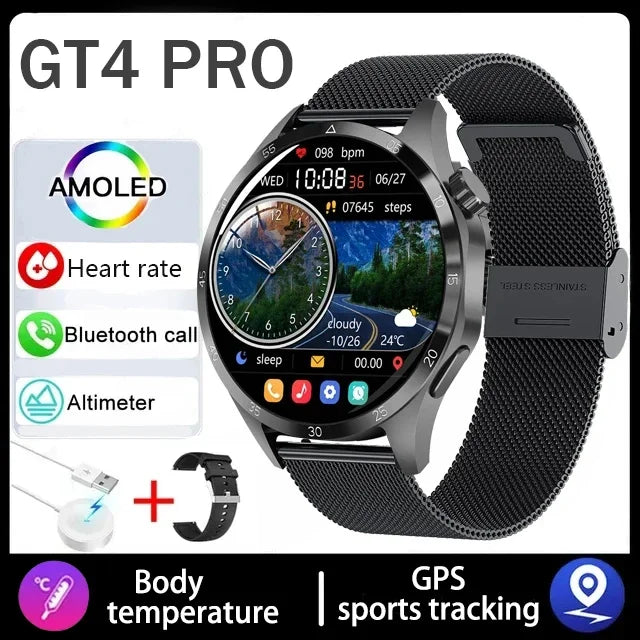 2025 Original Watch 4 Pro Men Women Full Touch Screen GPS Sport Fitness Watch Man IP67 Waterproof Bluetooth For Android IOS NWE