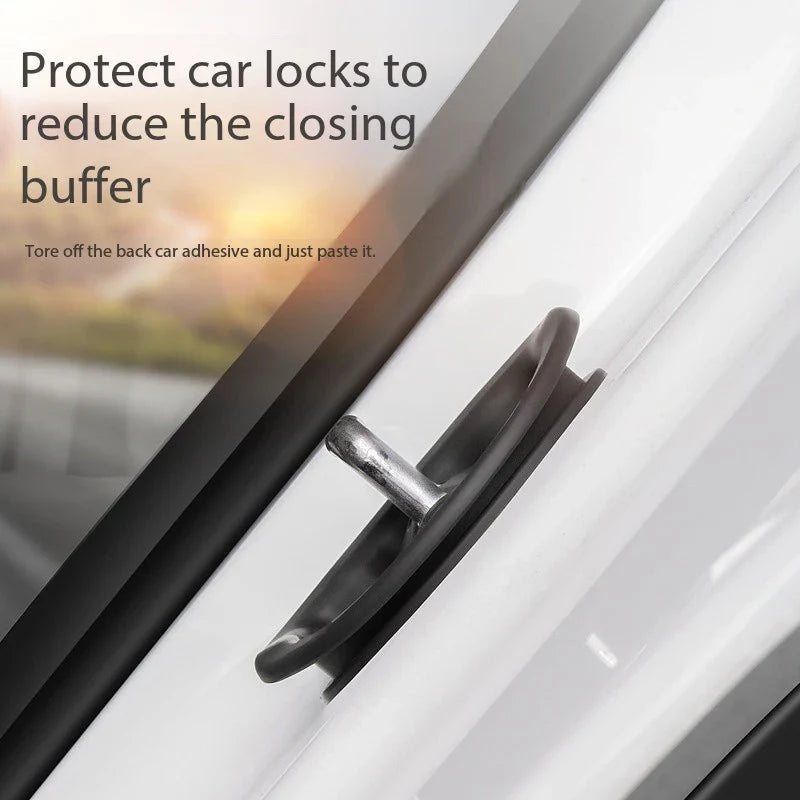 Door Silent Shock Absorbing Pad Silicone Door Lock Protective Cover Modification Accessories For Tesla Model 3 Model Y