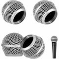 Replacement Microphone Grille (ball) With Built-in Foam Windscreen Mic Head Accessory Metal Mesh Cover For SM58