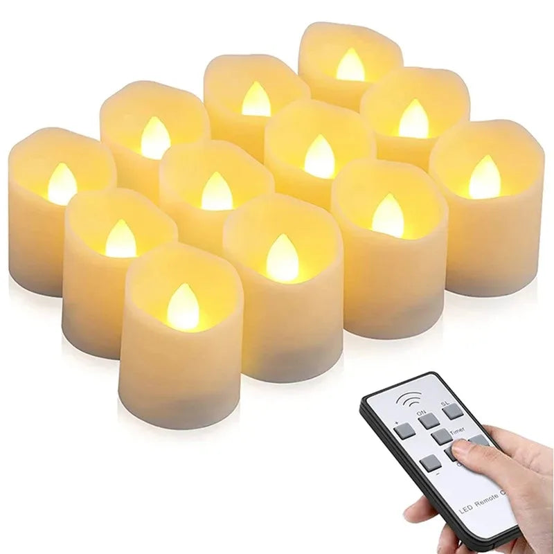 FPOO LED Candle Lamp with Battery Creative Flickering Simulation Flame Candle Night Light Tea Light for Party Home Decoration