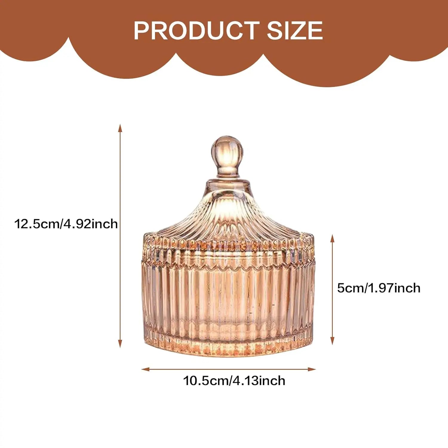 Soft Plush Powder Puff with Clear Glass Container for Body and Face Makeup Application