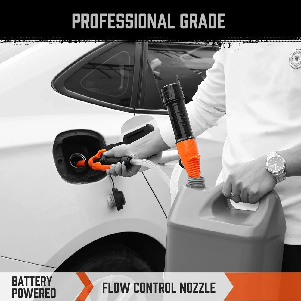 2025 Battery Powered Transfer Pump Motorcycle Car Gas Oil Pump With Flow Control Nozzle Liquid  Gasoline Pump Filter Design