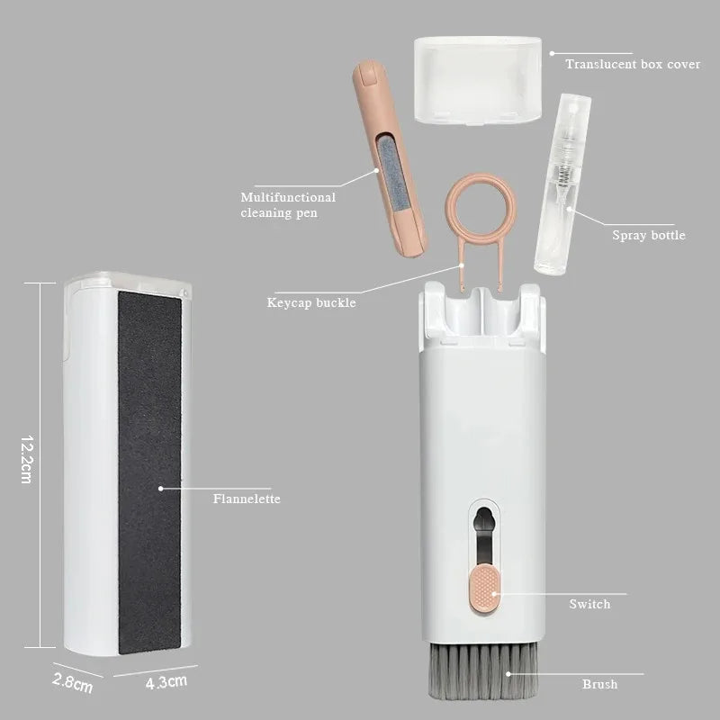 7 in 1 Laptop Keyboard Cleaning Kit Computer Keyboard Cleaner Brush Earphones Cleaning Pen For AirPods iPhone Keycap Puller Set