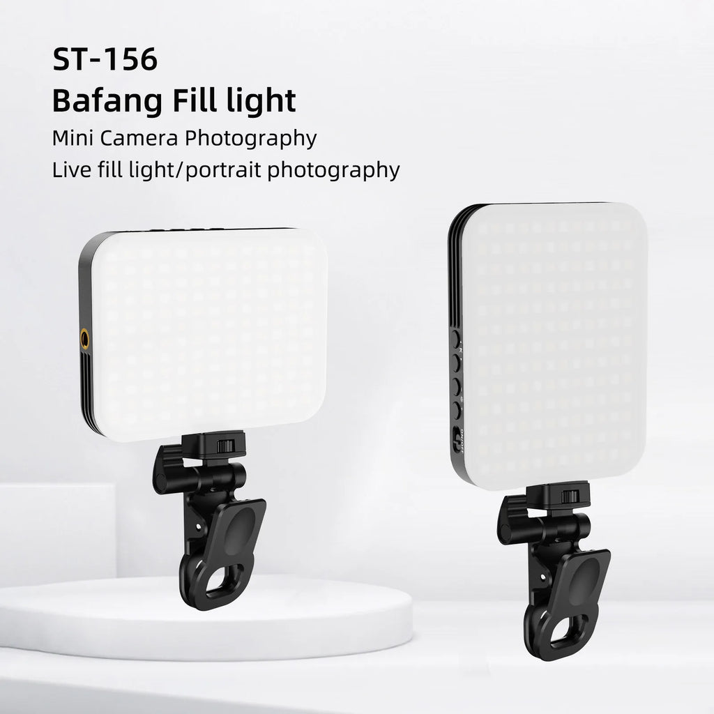 12W Mini Photographic Fill Light With Clip 156pcs High Brightness LED 5000Mah Battery 2500K-9000K Color Temperature