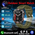 New Military GPS Smart Watch Men Flashlight Compass Waterproof 600mAh Battery Outdoor Sport Tracker Bluetooth Call Smartwatch