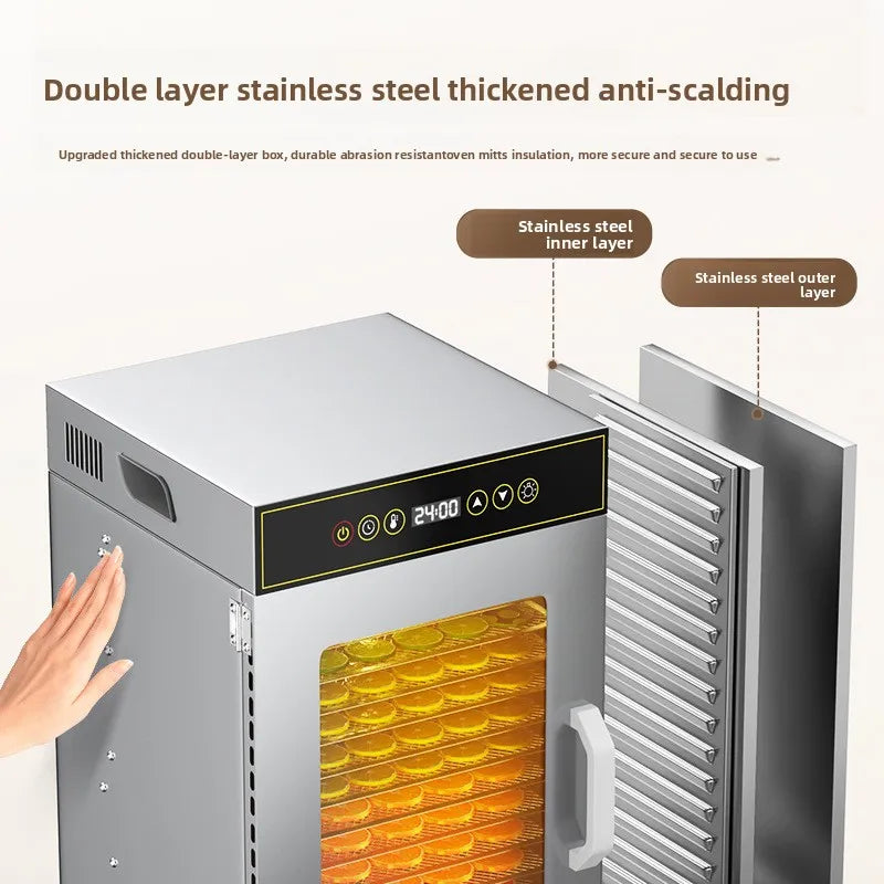 Premium 18 Layers Stainless Steel Food Dehydrator for Commercial  Home Use Adjustable Efficient Drying for Fruits Meat Herbs