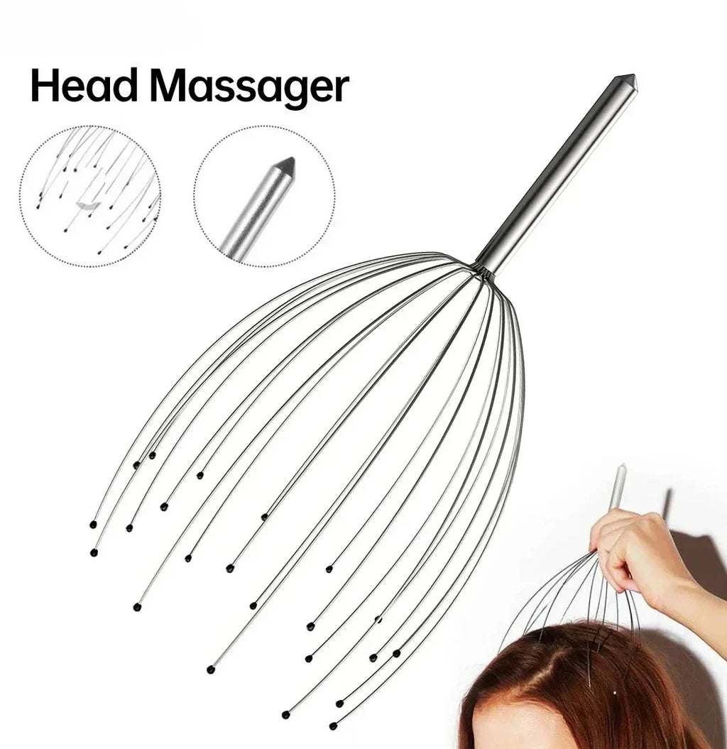 Head Massager Head Scratching Octopus Scalp 24 Fingers Non Soul Extractor Divine Head Relaxing For Healthy Care Relax Massager