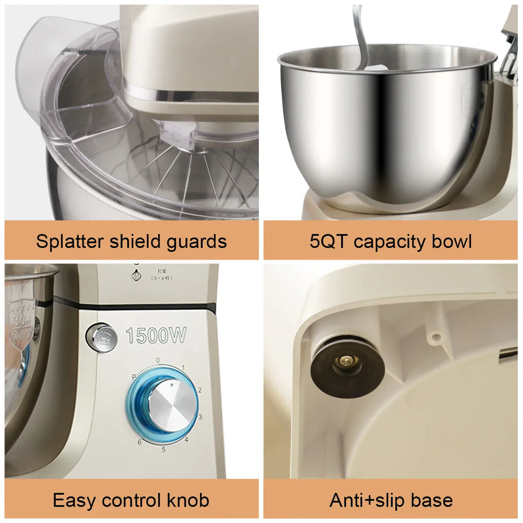 SUNATUR Electric Kitchen Blender Machine: Stand Mixer with Planetary Beater Automatic Mix Support for Dough Efficient Processor