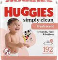 Gentle Baby Wipes, 3 Packs of 64 (192 Total), Hypoallergenic and Fresh Scented for Sensitive Skin