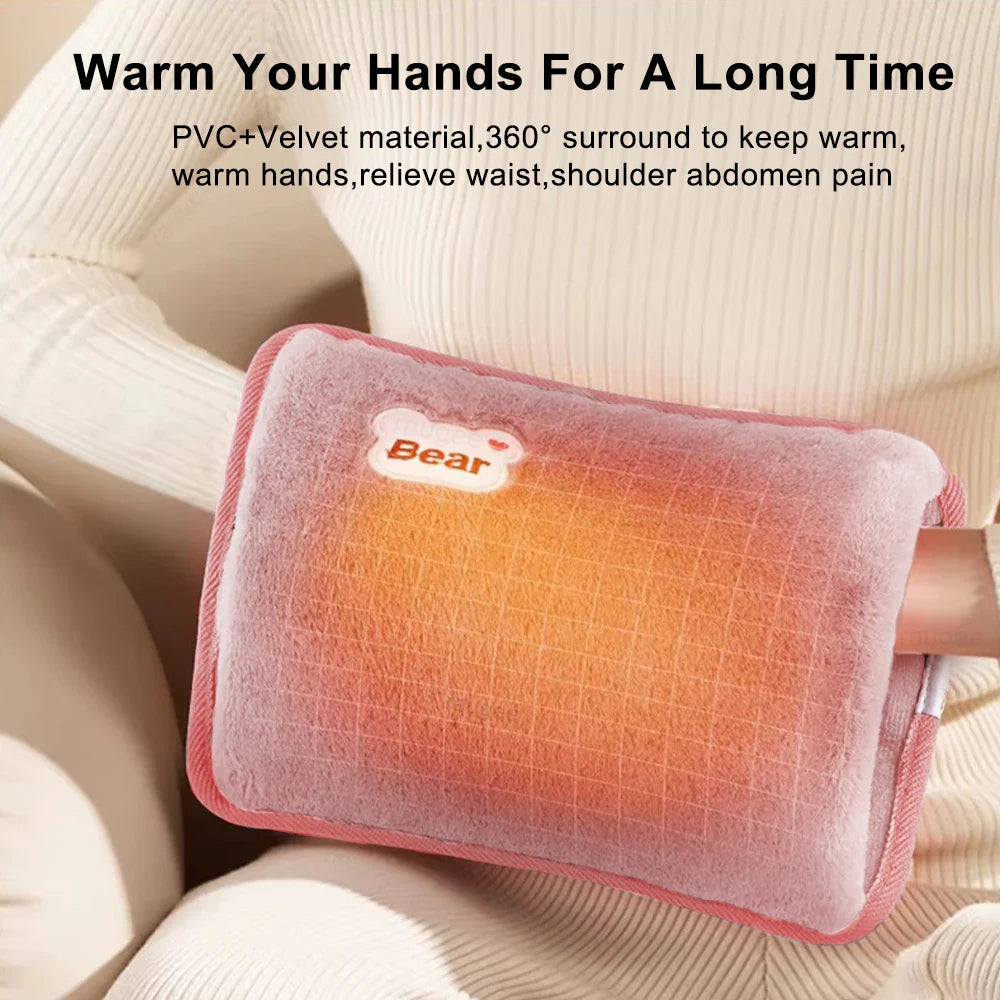 Electric Hand Warmer Portable Heated Gloves USB Warming Plush Hot Water Bottle Heating Water Bags Warm Hand Pocket for Winter