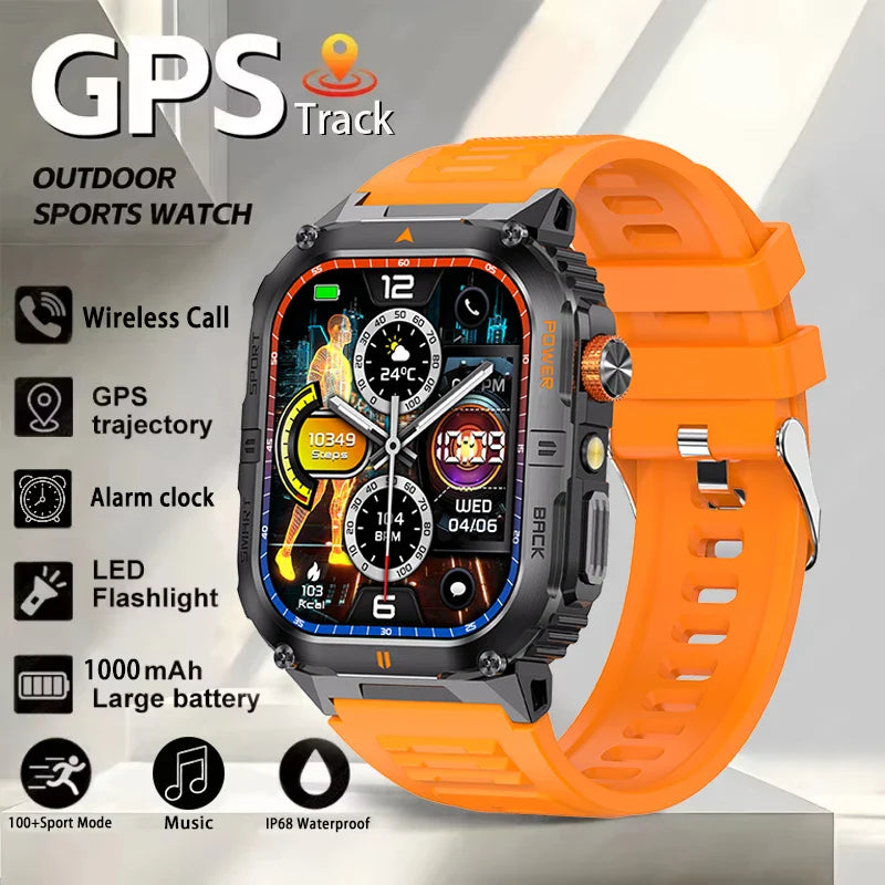 2026 New Smart Watch 2.00inch HD Display Bluetooth Call LED Flashlight Multiple Sports Modes Pedometer Men's Sports Smartwatch
