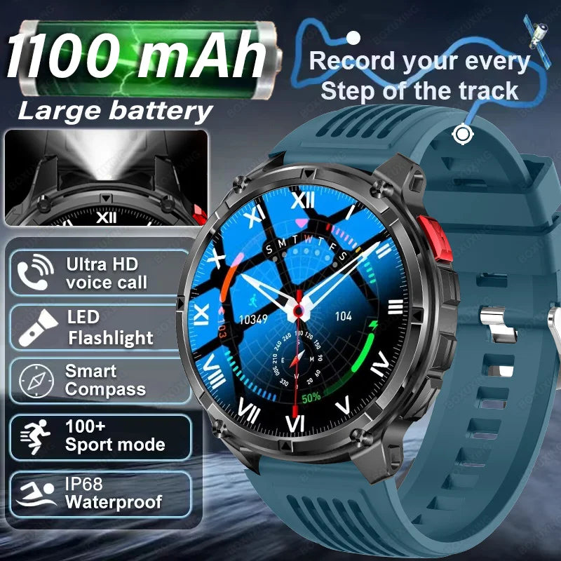 2026 New T-Rex3 Pro 1100mAh Battery Smart Watch Man GPS trajectory Sports Run tracker Outdoor Compass Military Smartwatch Men