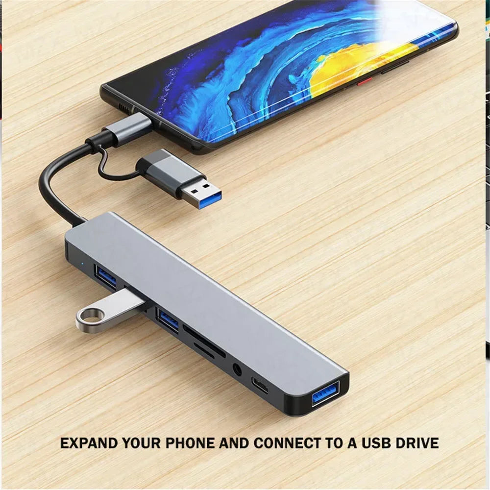 5Gbps USB 3.0 HUB USB C HUB USB C Docking Station High Speed Transmission OTG Adapter Splitter TYPE-C HUB For Laptop Macbook