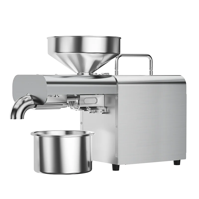 Electric Oil Press Machine,Cold/Hot Press for Home Use Automatic Oil Extractor for Peanut/Sesame/Sunflower Seeds,Stainless