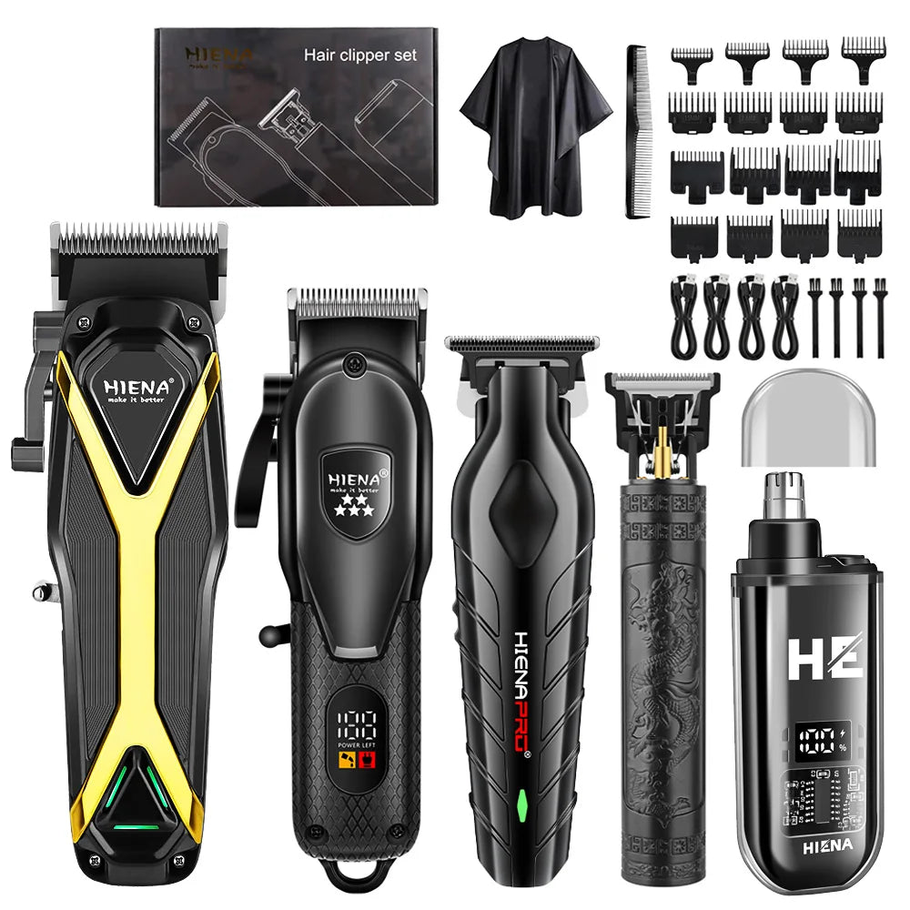 1/2/3/5-Piece Cordless Professional Men's Grooming Set Cordless Rechargeable hair Shaver trimmer Portable PrecisionTools