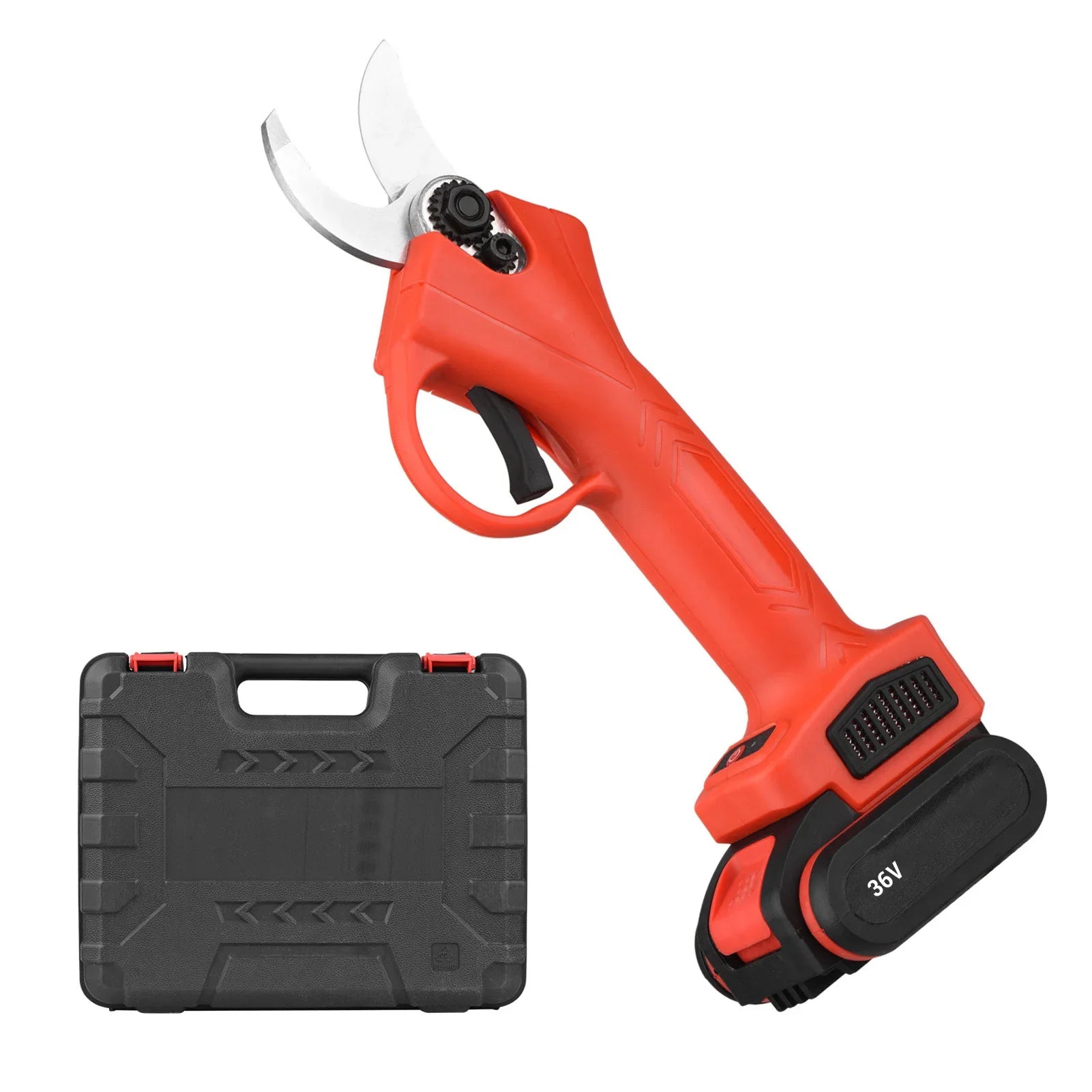 36V Cordless Electric Pruning Shears Portable Garden Shears Tree Trimmer Branch Cutter w/ Lithium Battery Adapter for Gardening