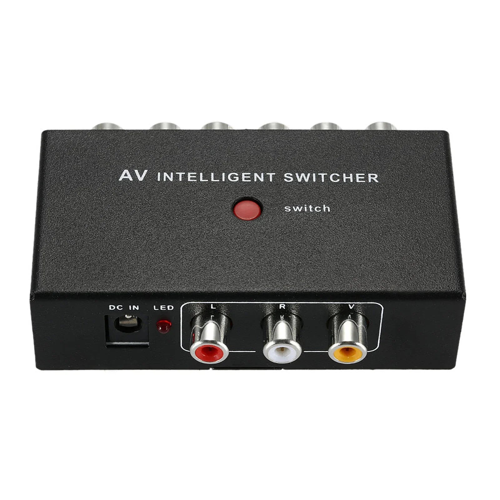 Portable AV Intelligent Switcher 2 to 1 Channel RCA Audio Video Switcher with Button Control Support Auto / Manual Control