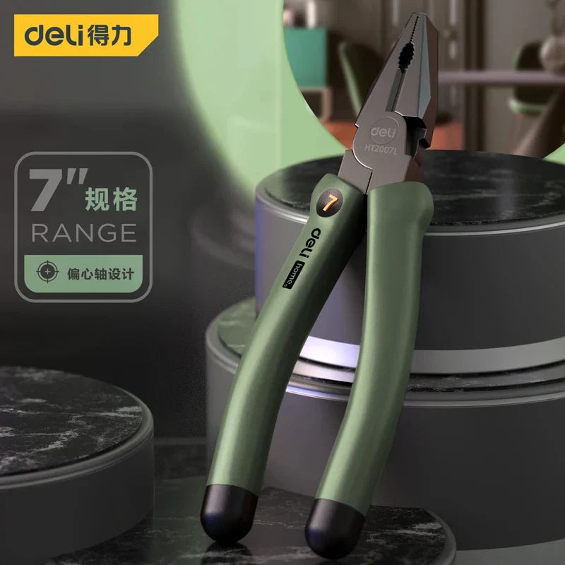 DELI Household 1 Pcs 7'' Wire Cutters Multi-color Non-slip Plier Multifunction Electrician Portable Hand Tools Steel Wire Pliers