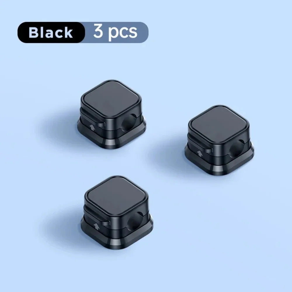 1/3/6 PCS Cable Management Magnetic Cable Organizer Wire Keeper Wall Data Cable Clips Winder Adjustable Cord Holder Under Desk