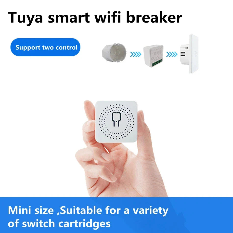 16A MINI Wifi DIY Smart Switch Home 2-way Control Relay Smart LIfe APP Control Remotely Timer Works With Alexa Google Home Alice