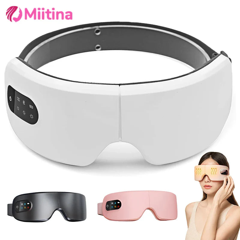 4D Eye Massager Smart Airbag Vibration Eye Care Instrument Hot Compress Bluetooth Eye Massage Glasses Fatigue Wrinkle HealthCare
