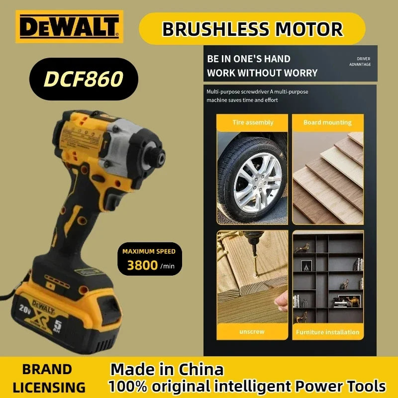 Dewalt DCF860 Brushless Electric Drill Screwdriver Cordless Compact Drill / Driver Rechargeable Upgraded drills Power Tools