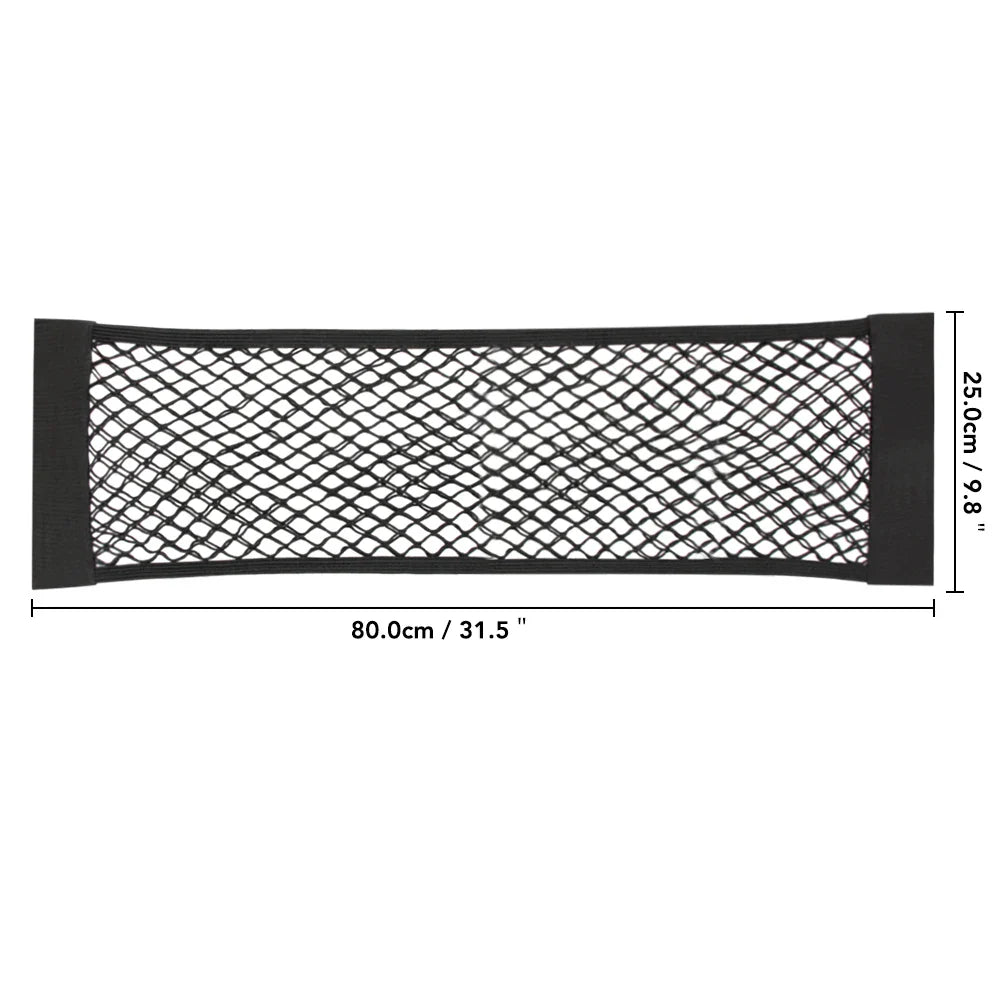 1Pc Car Back Rear Mesh Trunk Seat Elastic String Net  Universal Storage Bag Pocket Cage Auto Organizer Seat Back Bag