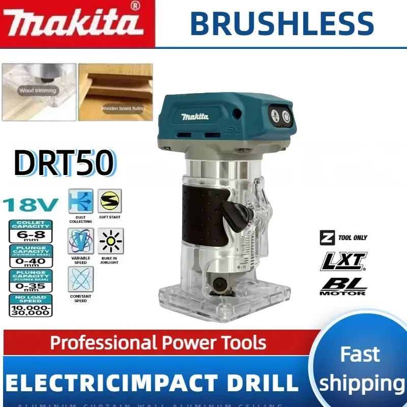 Fit Makita DRT50 Cordless Trimmer Rechargeable Trimming Machine Brushless Slotting Tool Milling Woodwork Engraving Machine