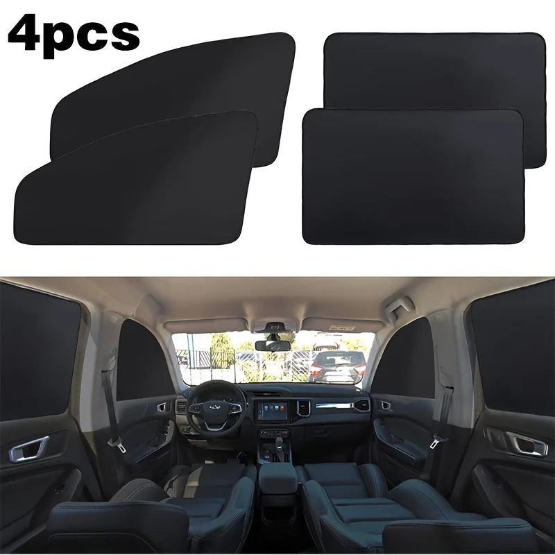 Car Magnetic Window Sunshades With 4/2pc UV Protection Function Privacy Sunshade Window Cover Middle Plate Privacy Curtain amagi