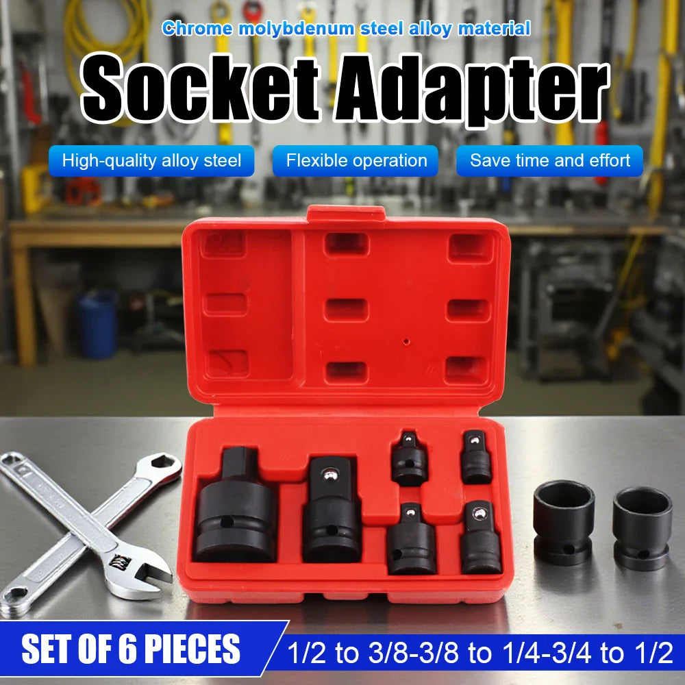 Hand Wrench Tool Set Socket Converter Adaptor Set Reducer Adapter 1/4 1/2 3/8 3/4 for Car Bicycle Garage Repair Tools