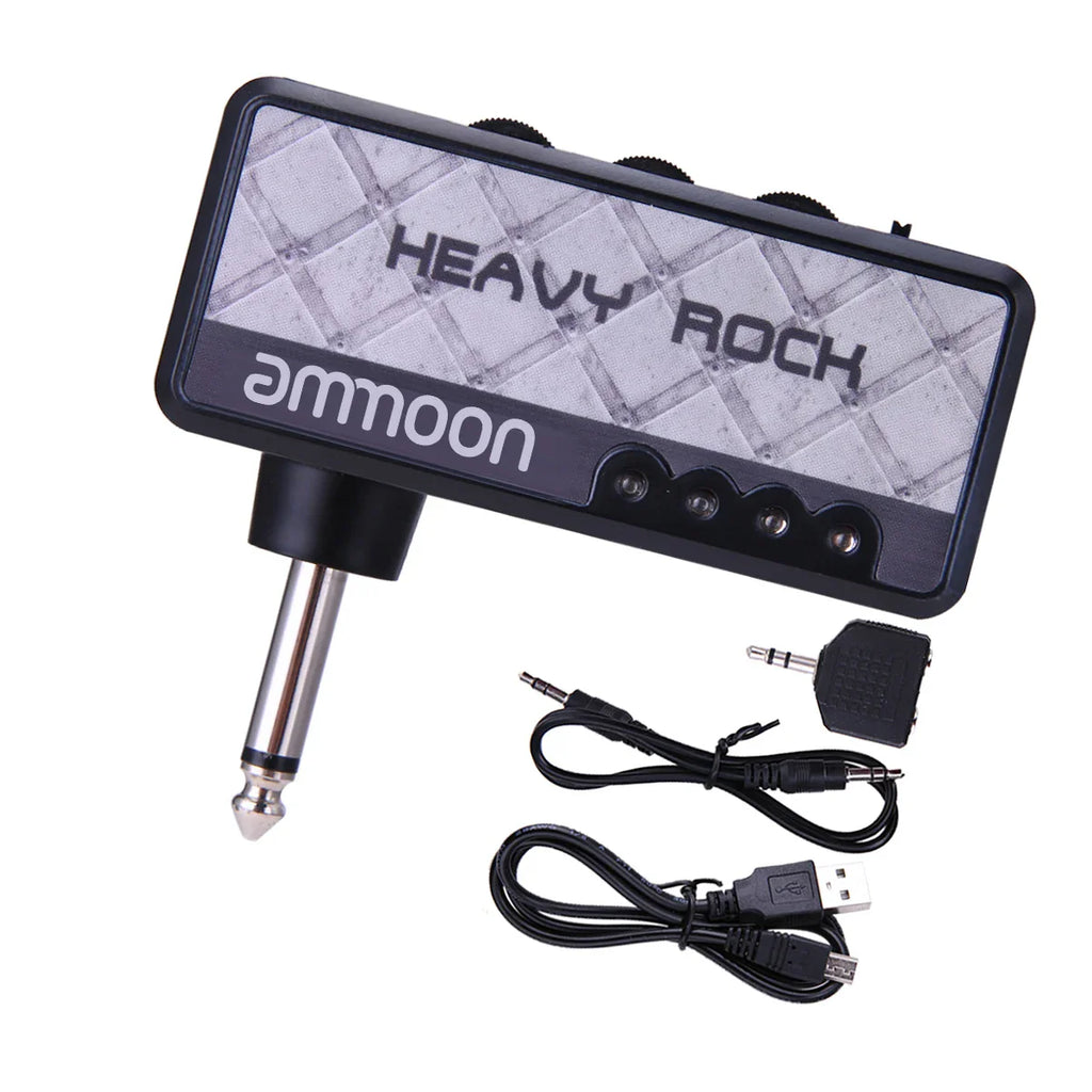 VITOOS Electric Guitar Plug Mini Headphone Amp Amplifier Heavy Rock Compact Portable