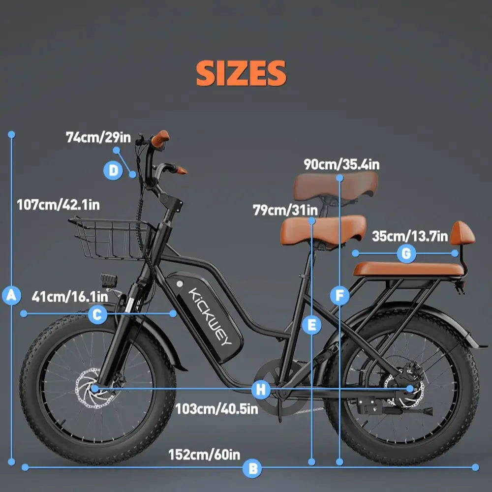 Electric Bike for Adults 20'' 1500W Peak Ebike Up to 50 Miles 32MPH Electric Mountain Bike 48V 20AH Removable Battery UL2849