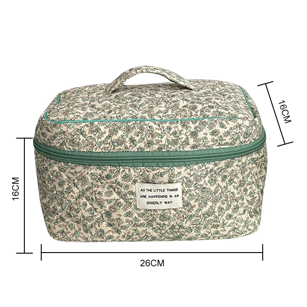Floral Quilted Cosmetic Organizer Travel  Home